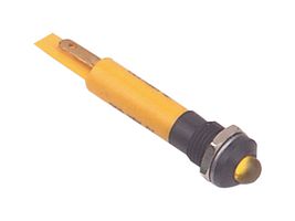 19041352 - LED Panel Mount Indicator, Black Chrome Bezel, Yellow, 24 VDC, 8 mm, 20 mA, 32 mcd, IP67 - CML INNOVATIVE TECHNOLOGIES