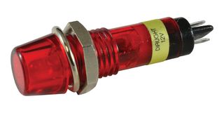 607-3132-130F - PANEL MOUNT INDICATOR, LED, 7.2MM, RED, 12V - DIALIGHT
