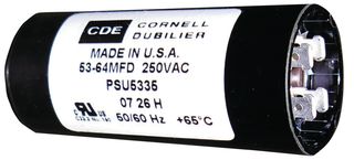 PSU4335B - ALUMINUM ELECTROLYTIC CAPACITOR 43-52UF 220V, 20%, QC - CORNELL DUBILIER