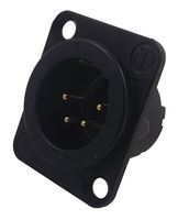 NC4MD-LX-B - XLR Connector, 4 Contacts, Plug, Panel Mount, Gold Plated Contacts, Metal Body, DLX - NEUTRIK