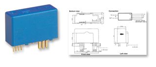LAS 50-TP/SP1 - Current Transducer, LAS Series, 50A, -150A to 150A, 1 %, Voltage Output, 4.75 Vdc to 5.25 Vdc - LEM