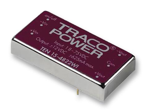 TEN 15-4823WI CONVERTER, DC/DC, 15W, +/-15V/0.5A TRACO POWER
