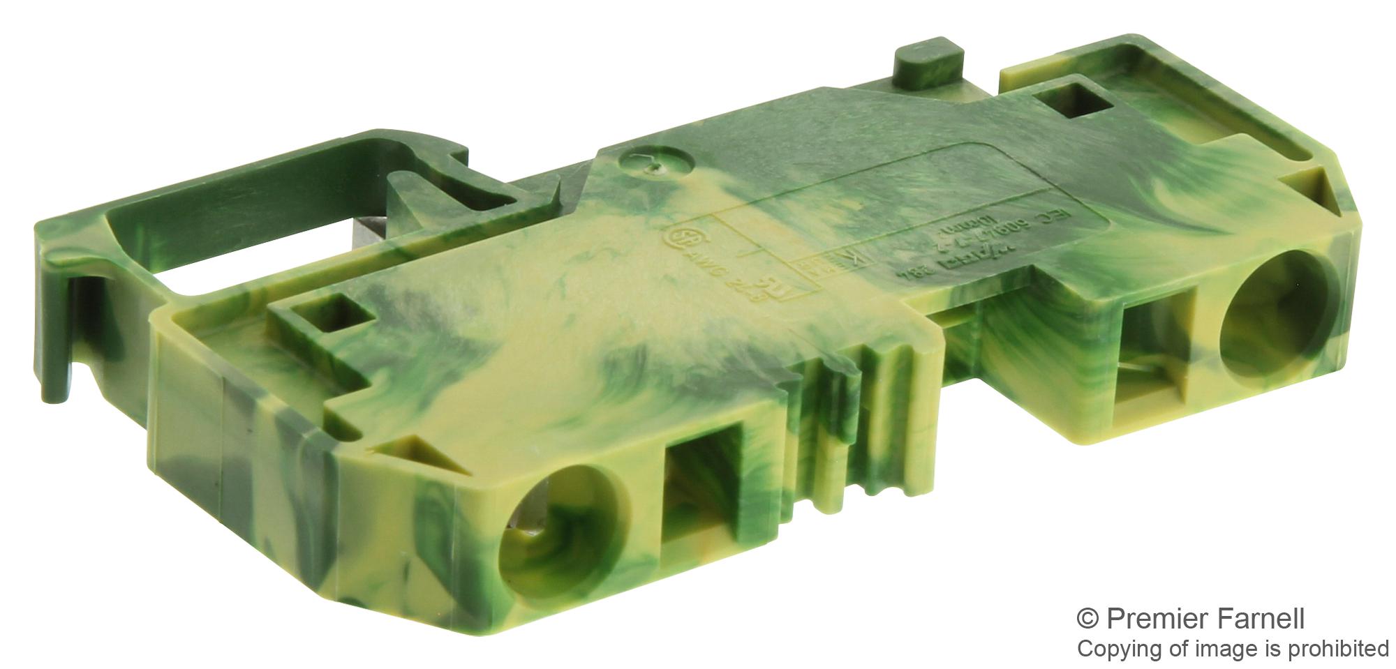 284-907 TERMINAL BLOCK, DIN RAIL, 2POS, 8AWG WAGO