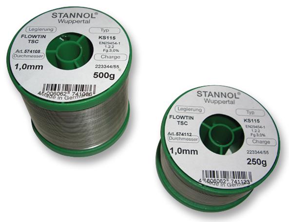 574106 SOLDER WIRE, KS115, 0.7MM, 500G STANNOL