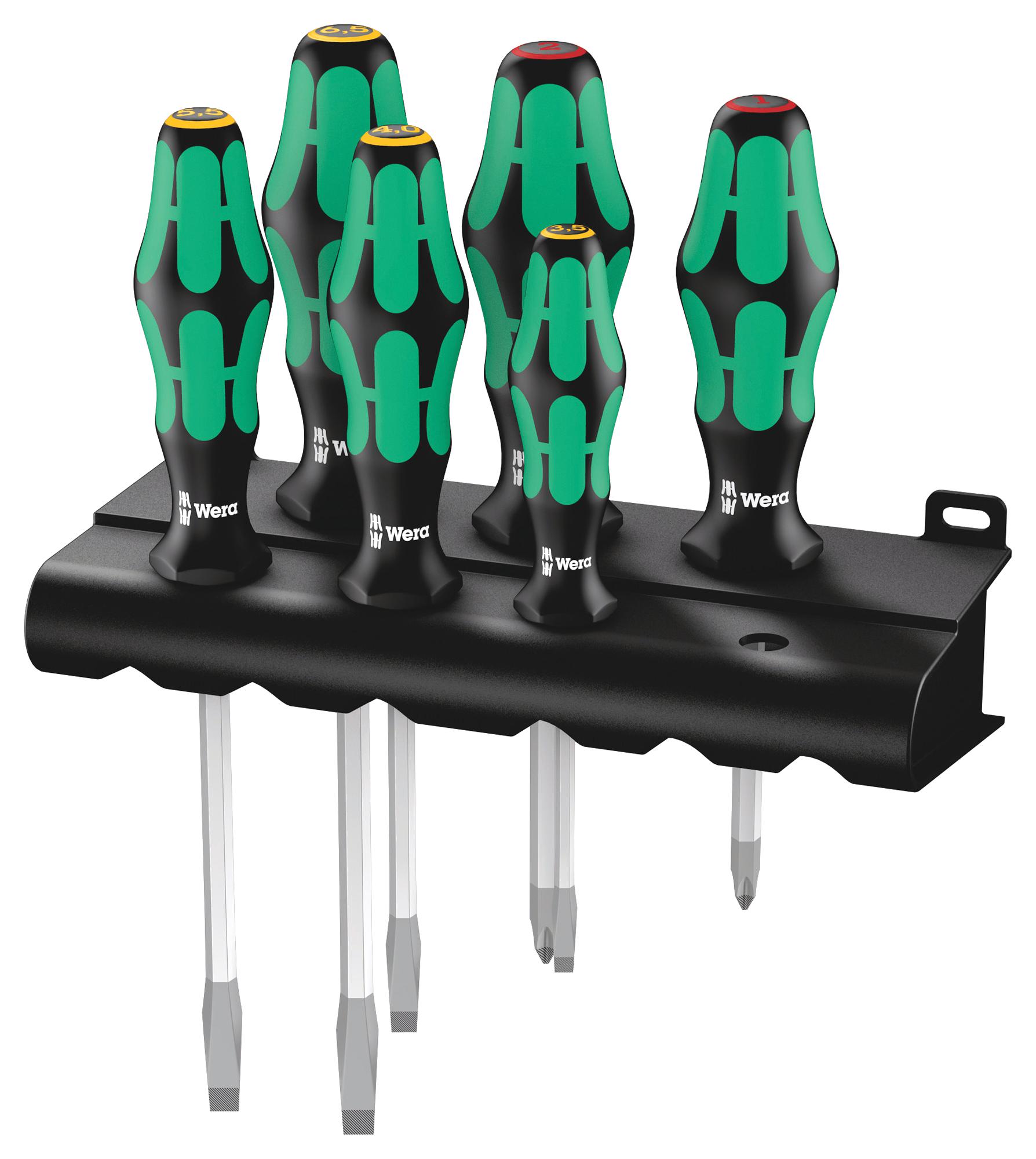 334SK/6 SCREWDRIVER SET (PH/SL), HEX BLADE, 6PC WERA