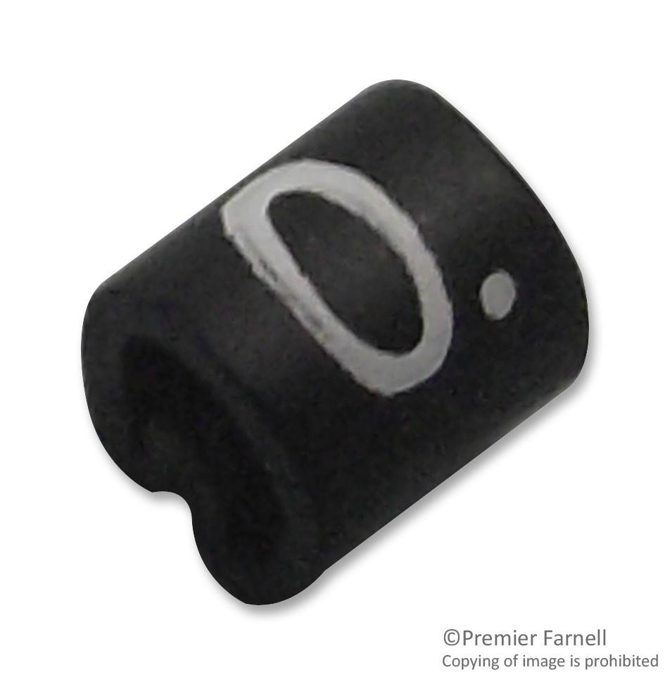 06161000 CABLE MARKER, 0, WHITE ON BLACK, PK100 TE CONNECTIVITY
