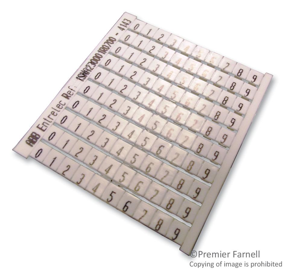 023000107 MARKER, 0-9, 10 STRIPS, PK10 ENTRELEC - TE CONNECTIVITY