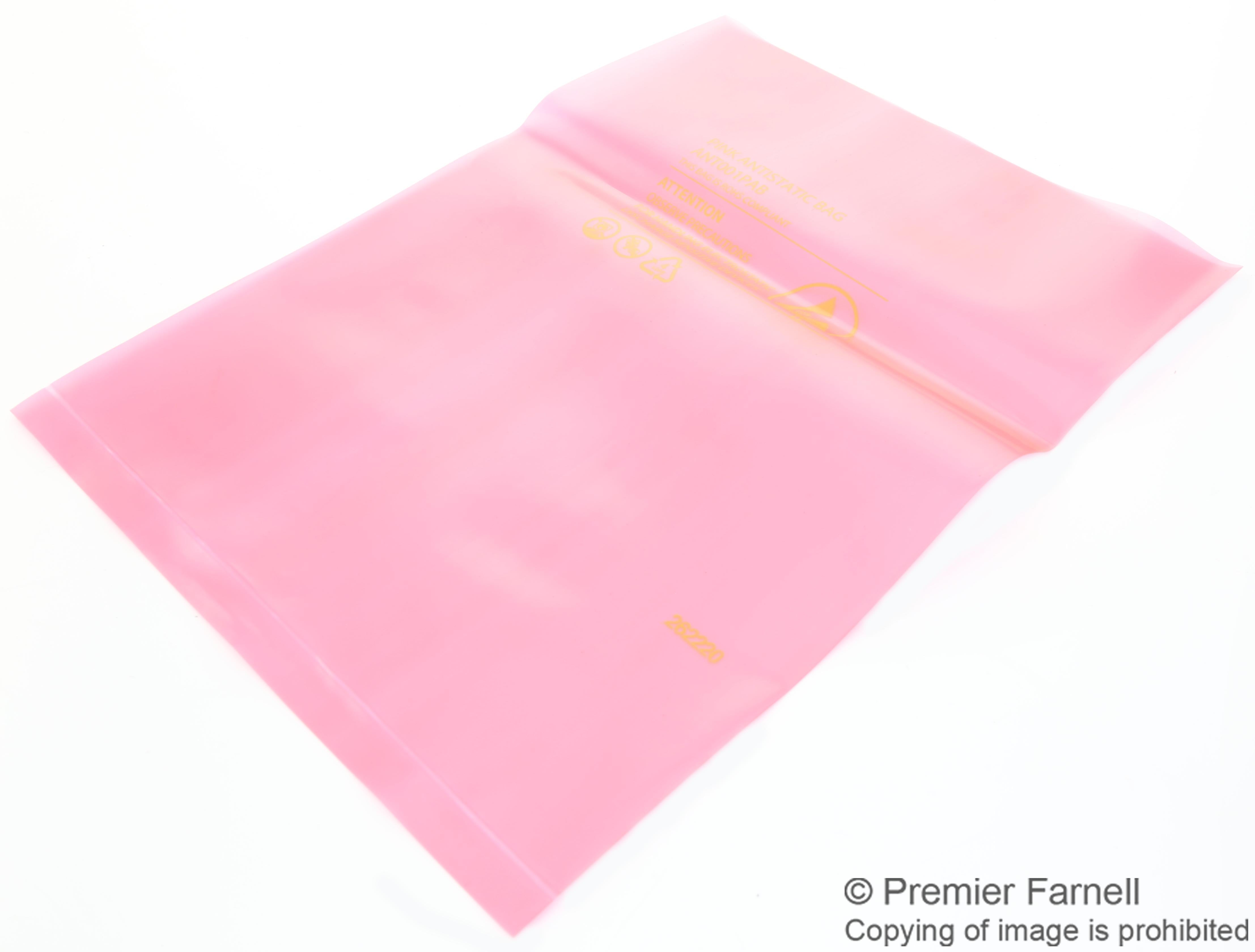 003-0012 PINK ANTISTATIC BAG, 152.4MM X 254MM MULTICOMP