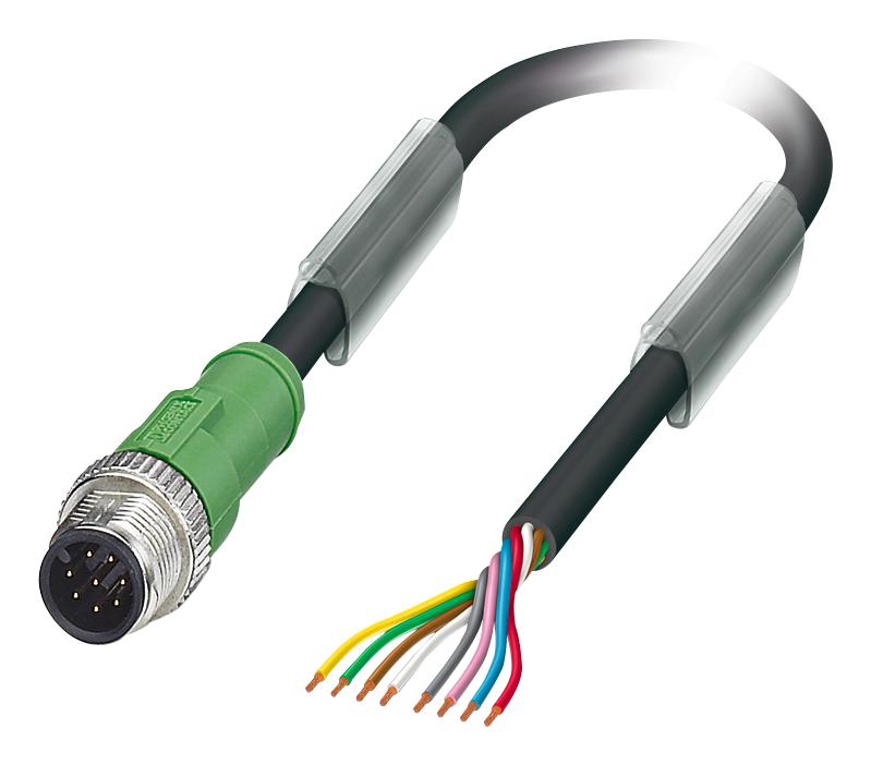 1522516 SENSOR CORD, 8P, M12 PLUG-FREE END, 5M PHOENIX CONTACT
