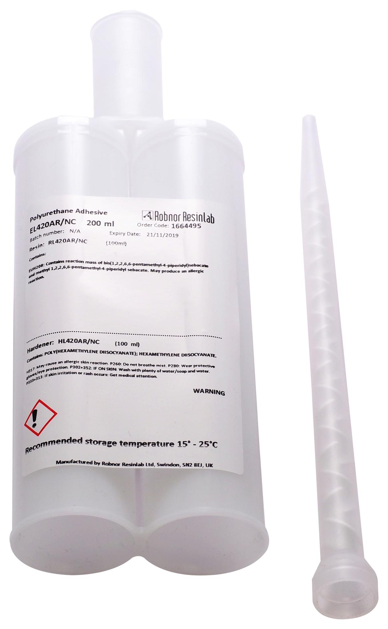 EL420AR/NC/200TC ADHESIVE, POLYURETHANE, FLEXIBLE TOUGH ROBNOR