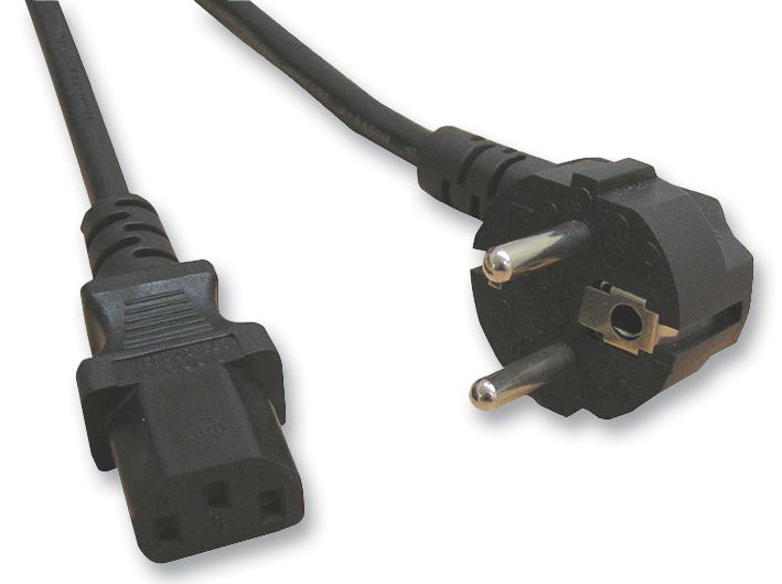 SH10193R LEAD, EURO TO IEC, BLACK, 2.5M PRO ELEC