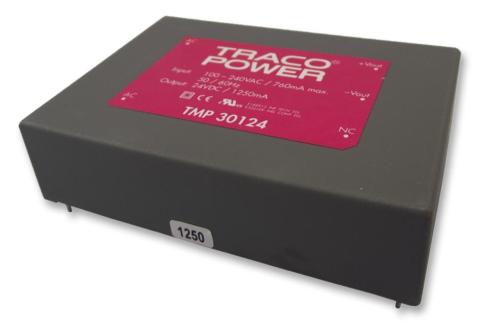 TMP 30124 CONVERTER, AC/DC, 24V, 1.3A/30W, MODULE TRACO POWER