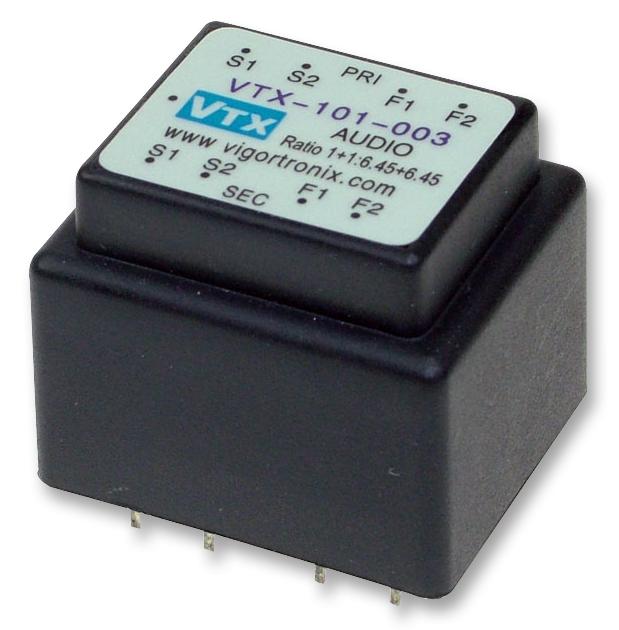 VTX-101-003 TRANSFORMER, AUDIO, 1+1:6.45+6.45 VIGORTRONIX