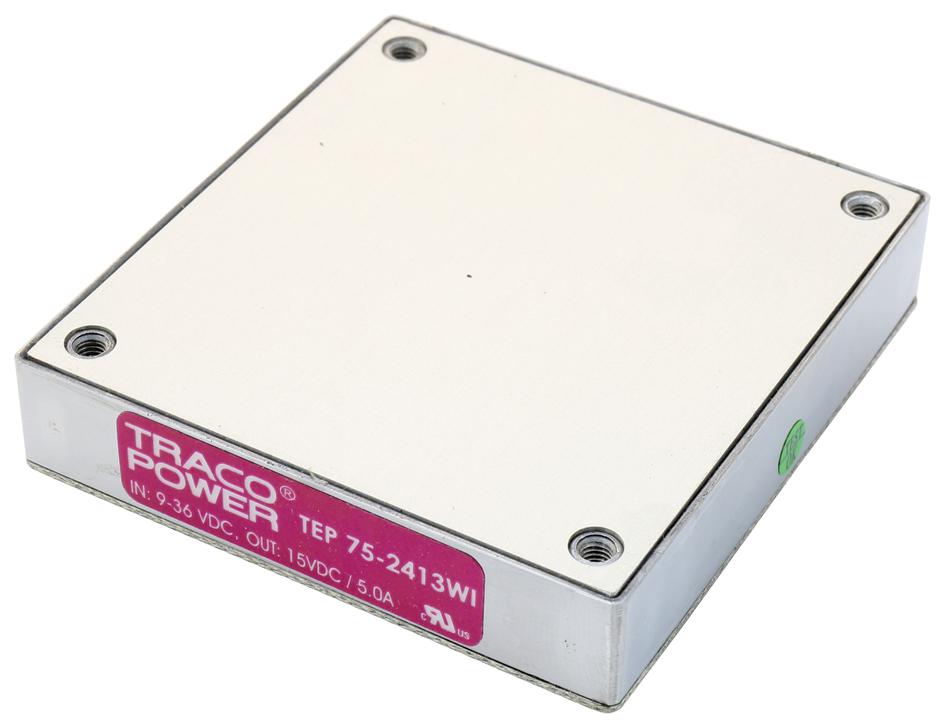 TEP 75-2413WI CONVERTER, DC DC, 75W, 15V, 5A TRACO POWER