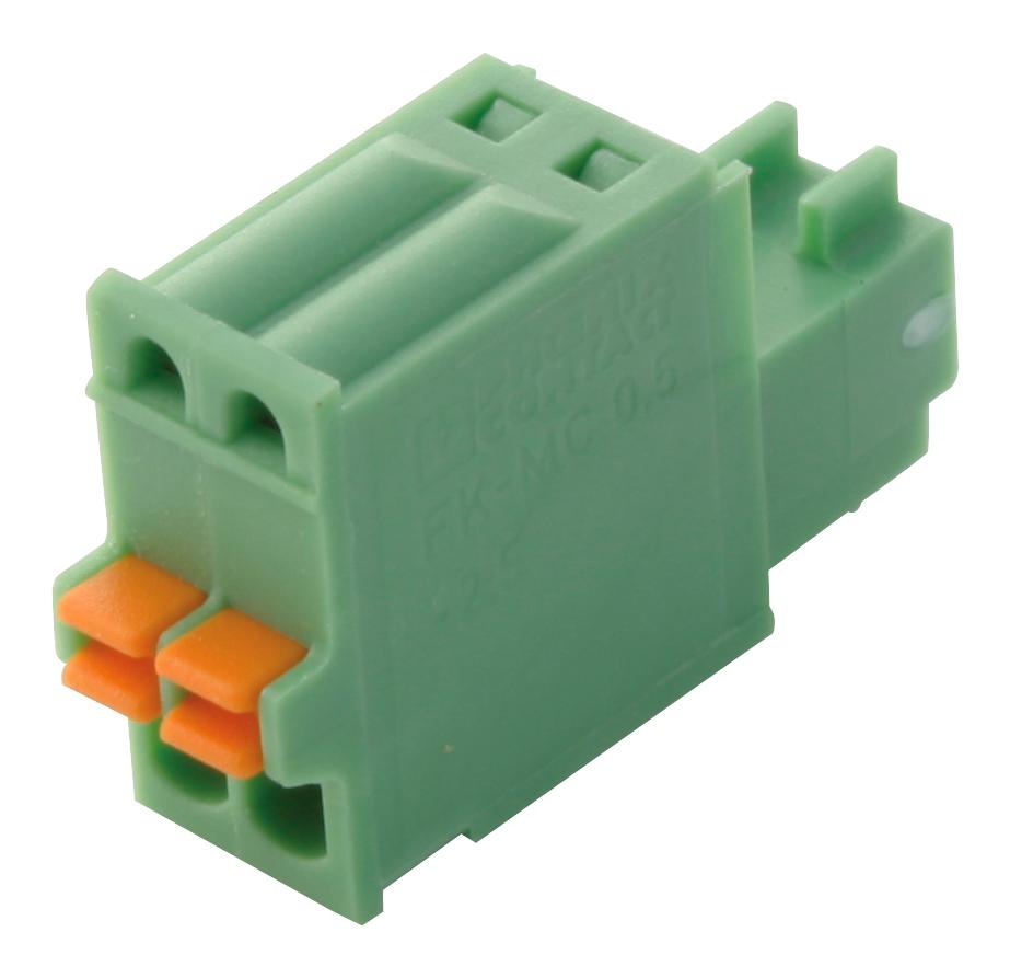 FK-MC 0,5/2-ST-2,5 TERMINAL BLOCK, PLUGGABLE, 2POS, 20AWG PHOENIX CONTACT