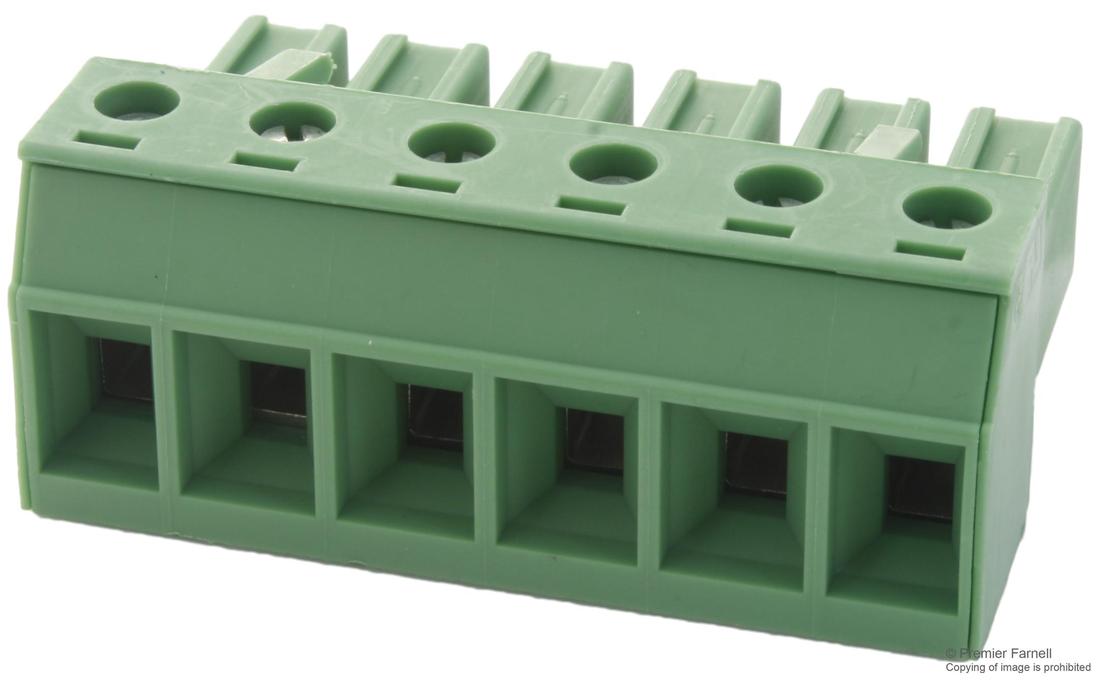 PC 4/ 6-ST-7,62 TERMINAL BLOCK, PLUGGABLE, 6POS, 10AWG PHOENIX CONTACT