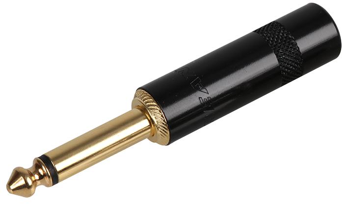 NYS224BG PLUG, 6.35MM, 2WAY, BLACK-GOLD REAN
