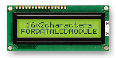 FC1602N01-FHYYBW-51*K DISPLAY, ALPHANUMERIC, 16X2, YELLOW GRN FORDATA