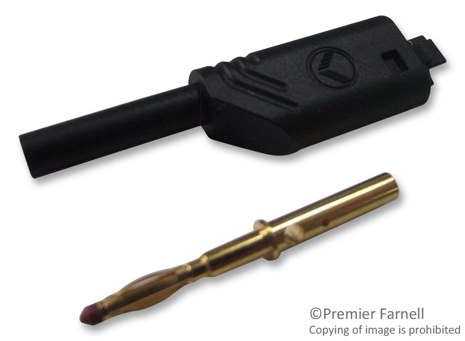 975090700 PLUG, 2MM, SAFETY, BLACK, SEB HIRSCHMANN TEST AND MEASUREMENT