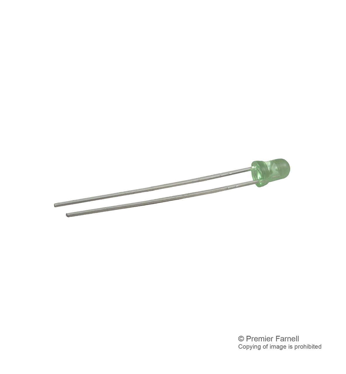 HLMP-Y502-F0000 LED, 3MM, GREEN, 40MCD, 573NM BROADCOM