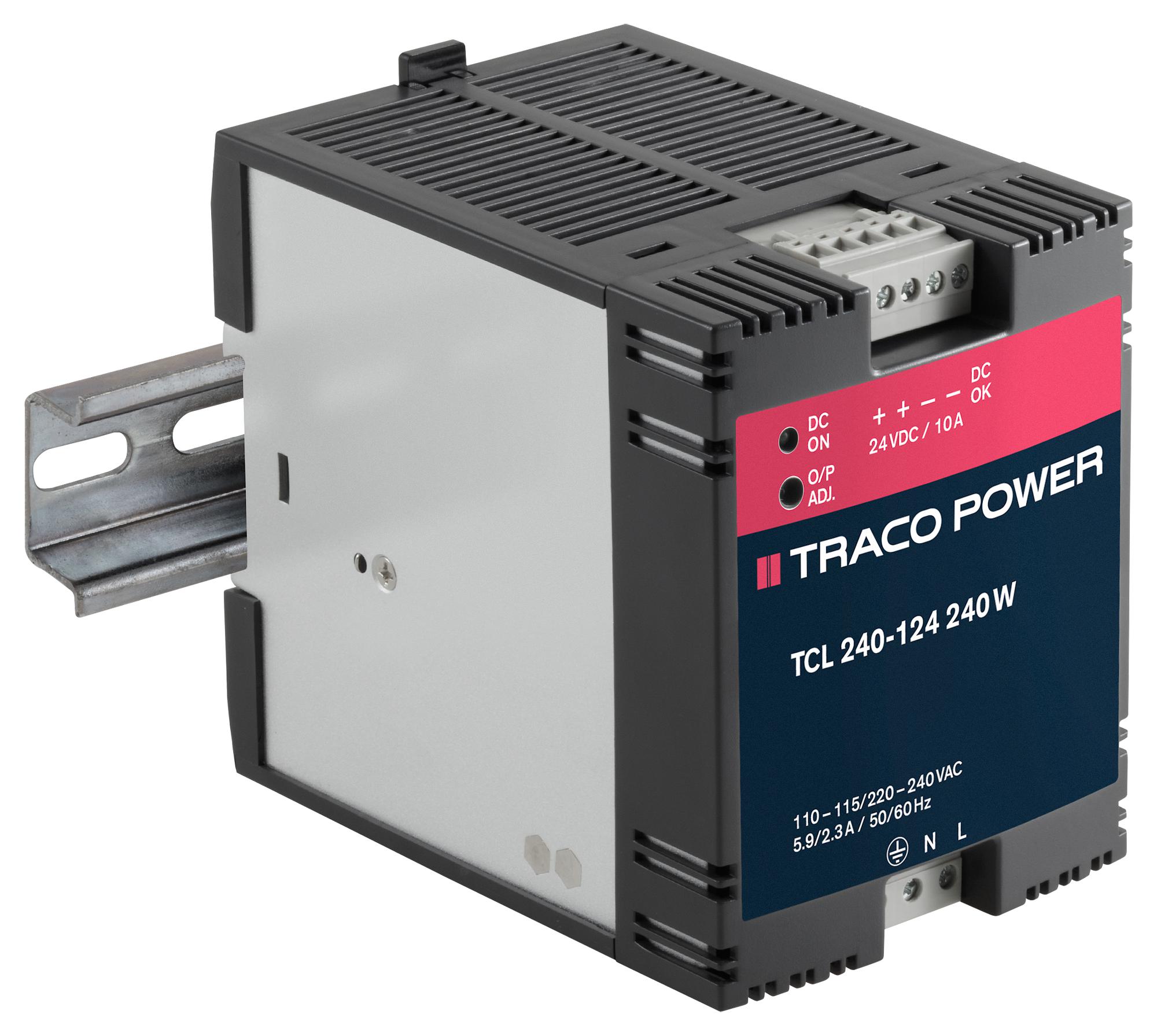 TBL 150-124. PSU, AC/DC, 6.3A, 150W, DIN TRACO POWER