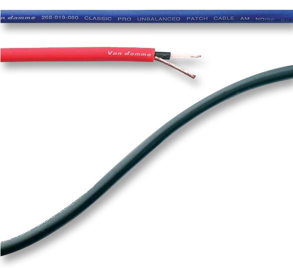 268005C CABLE, PHONO PATCH, BLACK, 100M VAN DAMME