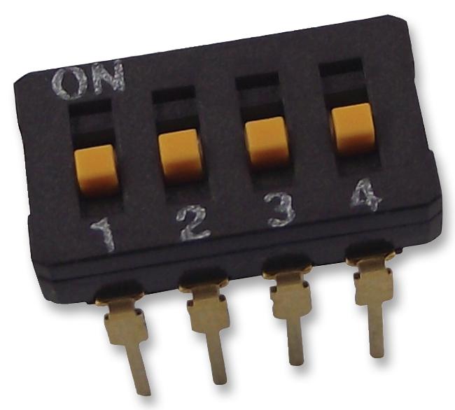 A6D4103 SWITCH, DIP, RAISED ACTUATOR, 4 WAY OMRON
