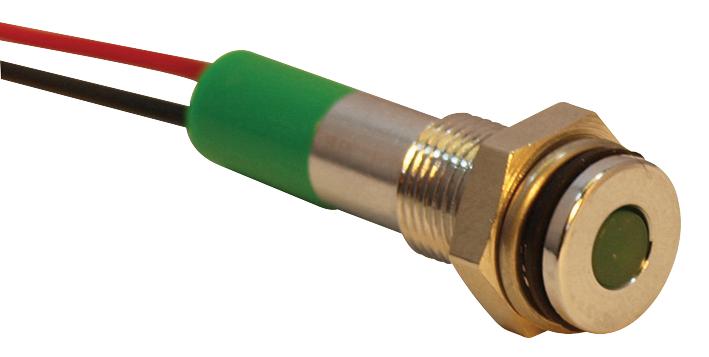 Q6F3CXXG12E INDIC LED FLUSH 6MM GRE 12VDC,IP67 APEM