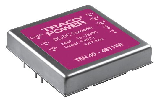 TEN 40-2423WI DC/DC CONVERTER, 40W, DUAL O/P TRACO POWER