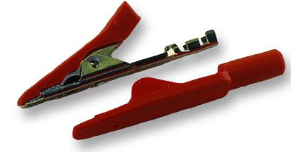 930318101 ALLIGATOR CLIP, 4MM, RED, PK5, MKU HIRSCHMANN TEST AND MEASUREMENT