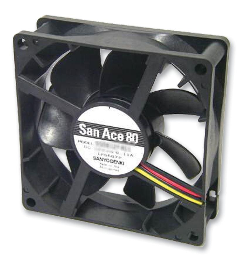 9S0824M4011 FAN, SILENT, 80MM, 24V, MED SPEED SANYO DENKI