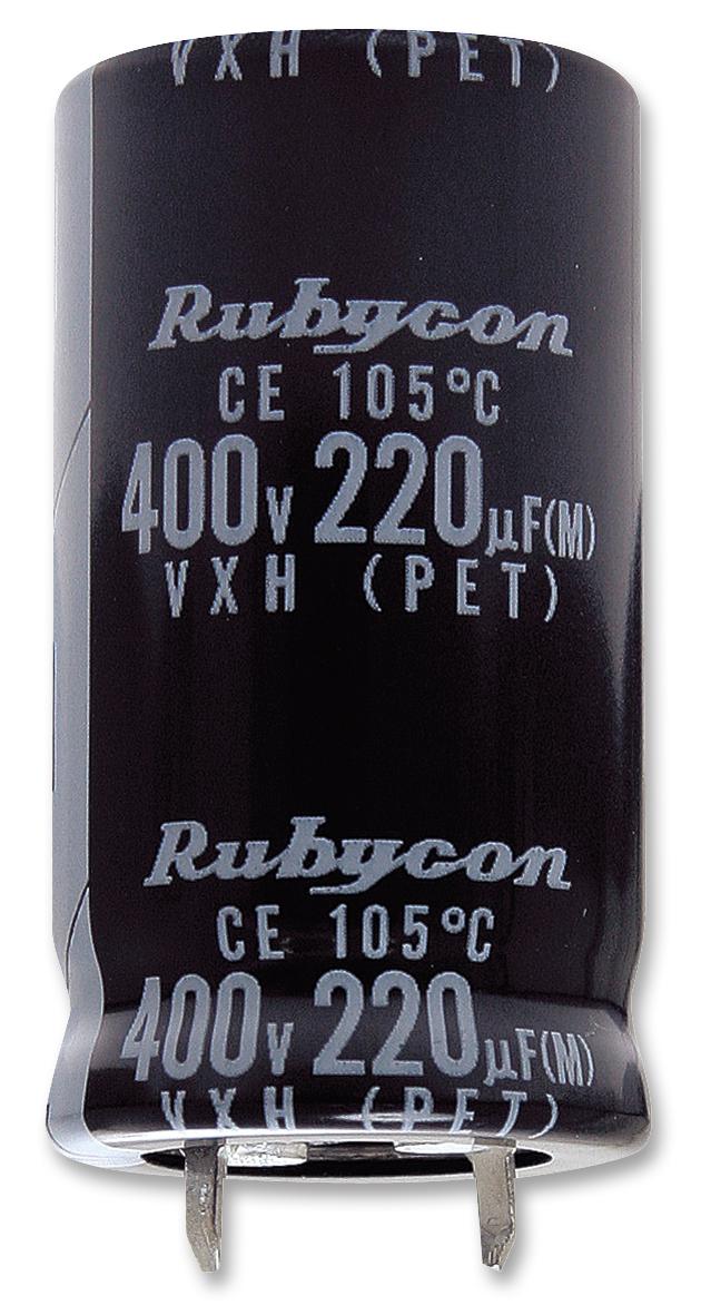 250VXH390MEFCSN22X35 CAP, 390µF, 250V, ALU ELEC, SNAP IN RUBYCON