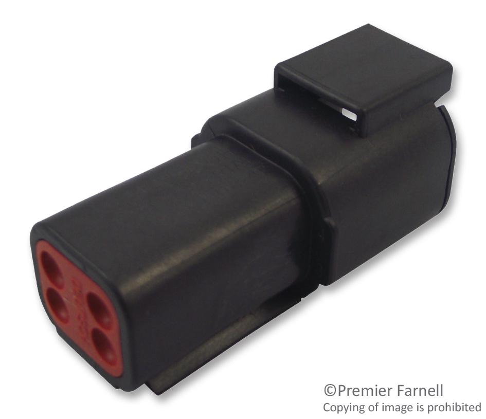 DTMH04-4PD AUTOMOTIVE HOUSING, RCPT, 4POS, 7.5A DEUTSCH - TE CONNECTIVITY