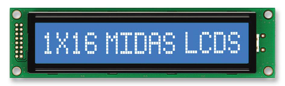 MC11615A6W-BNMLW-V2 DISPLAY, ALPHANUMERIC, 16X1, WHITE MIDAS