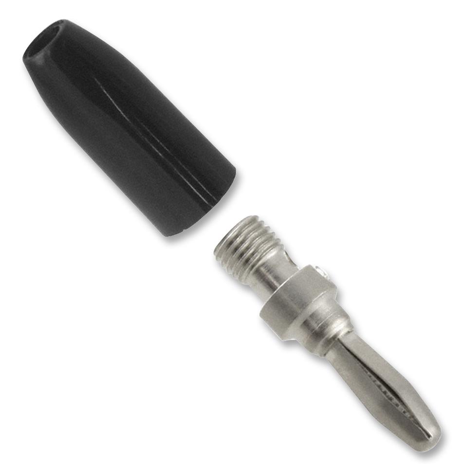 108-0303-001 BANANA PLUG, 15A, SOLDERLESS, BLACK JOHNSON - CINCH CONNECTIVITY