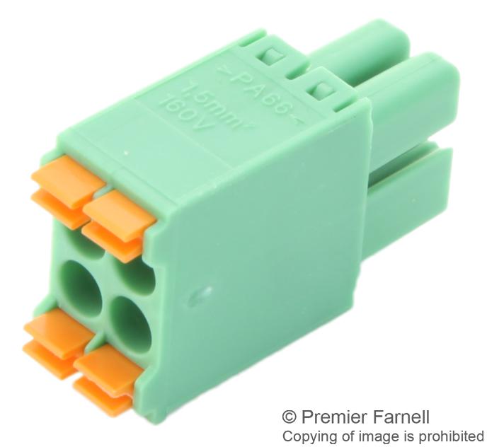 DFMC 1,5/ 3-ST-3,5 TERMINAL BLOCK, PLUGGABLE, 3POS, 16AWG PHOENIX CONTACT