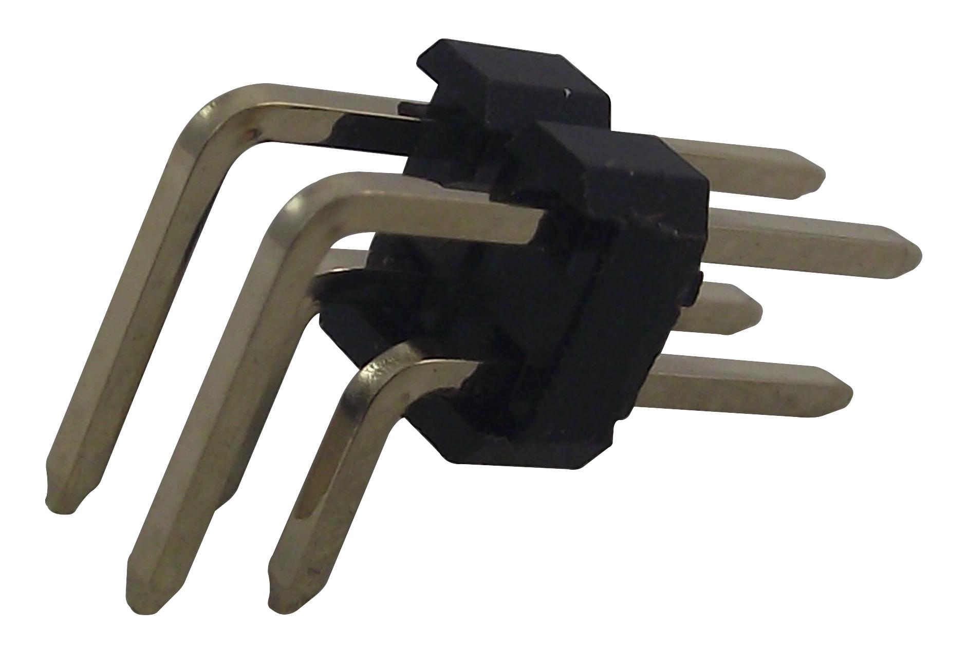 61300421021 HEADER, 2.54MM, PIN, THT, R/A, 4WAY WURTH ELEKTRONIK