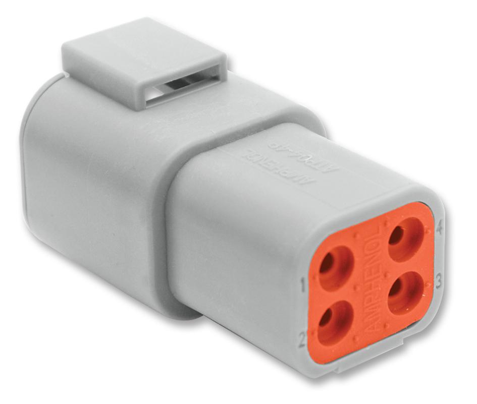 ATP04-4P CONNECTOR HOUSING, RCPT, 4 WAY, PLASTIC AMPHENOL SINE/TUCHEL