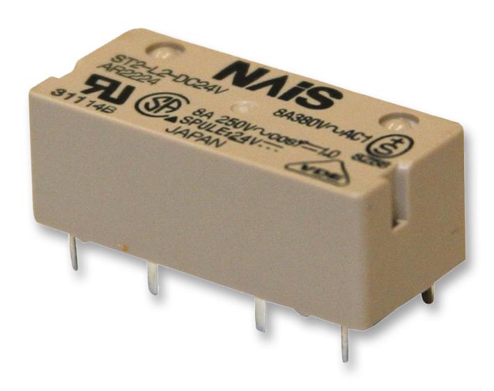 ST1-DC12V-F RELAY, 1NO, 1NC, 380VAC, 250VDC, 8A PANASONIC