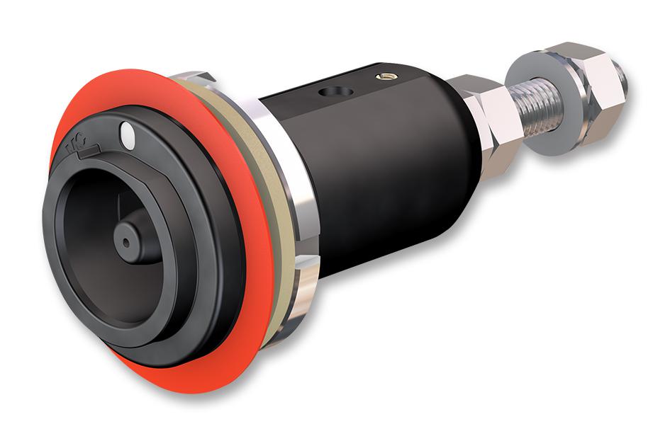 14.0048C1-22 RECEPTACLE, 10BV, PANEL MOUNT, RED STAUBLI