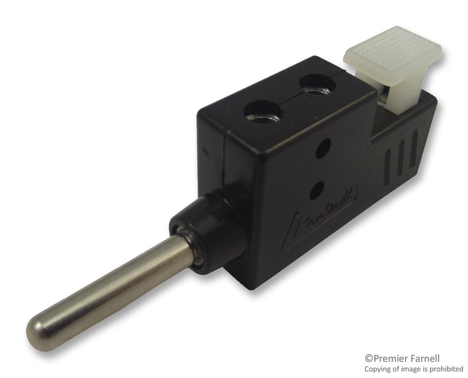 R941460000 BANANA PLUG, STACKABLE, 30A, CLAMP, BLK RADIALL