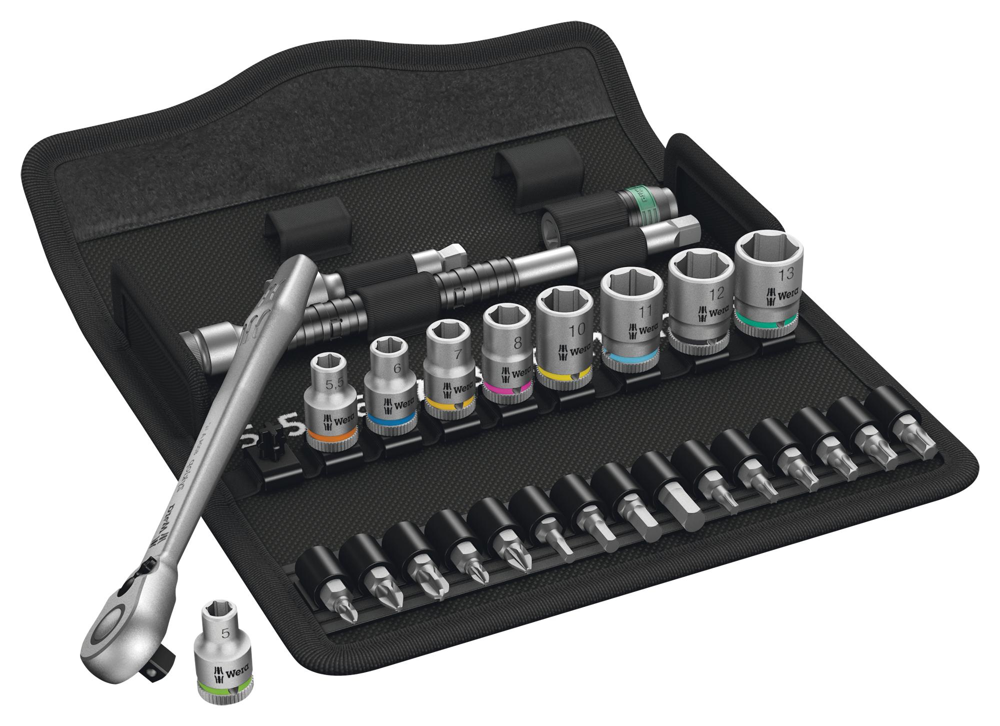 8100 SA 8 ZYKLOP METAL-KNARRENSATZ 1/4" METAL RATCHET SET, 1/4", 28PCS WERA