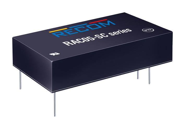 RAC05-05SC AC/DC CONV, FIXED, 5W, 5V, 1A RECOM POWER