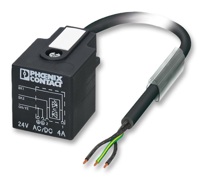 SAC-3P- 5,0-PUR/A-1L-Z SENSOR CABLE, 3POS, VALVE CONN A, 5M PHOENIX CONTACT