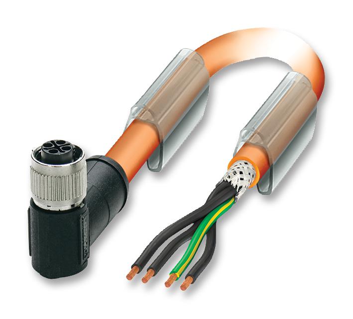 SAC-4P-FRS/ 3,0-PUR PE SH SCO SENSOR LEAD, M12 R/A SKT, 4POS, ORANGE PHOENIX CONTACT