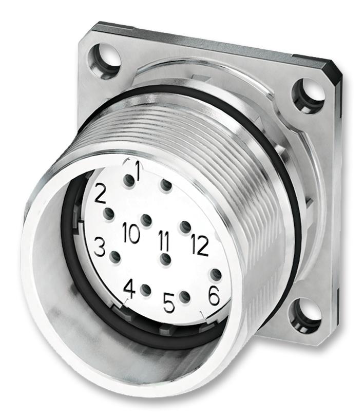 1619969 CIRCULAR CONNECTOR, RCPT, 12POS, PANEL PHOENIX CONTACT