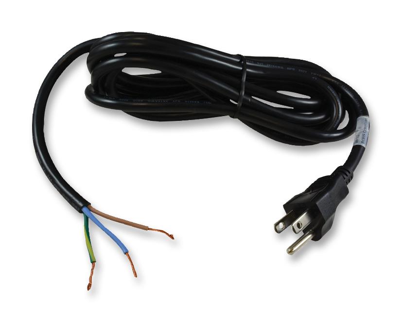 17515 POWER CORD, NEMA 5/15P-FREE END, 9.833FT VOLEX