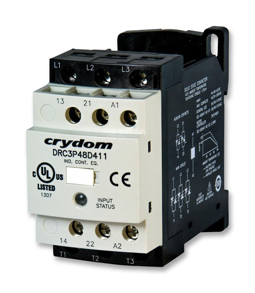 DRC3P48D411R2 SSR, CONTACTOR, 530VAC, 7.6A, DIN RAIL SENSATA/CRYDOM