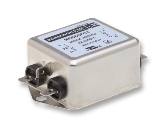 RES60F03 FILTER, POWER LINE, EMC, 3A, 740UA ROXBURGH EMC
