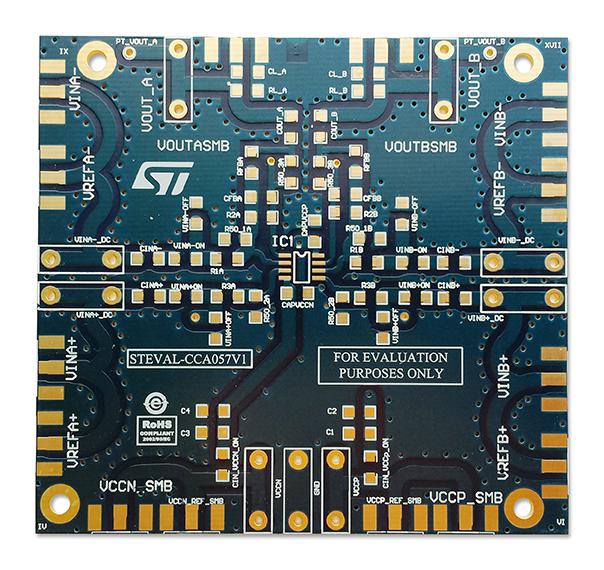 STEVAL-CCA057V1 BARE BOARD, DUAL OP-AMP, SO8 PACKAGE STMICROELECTRONICS